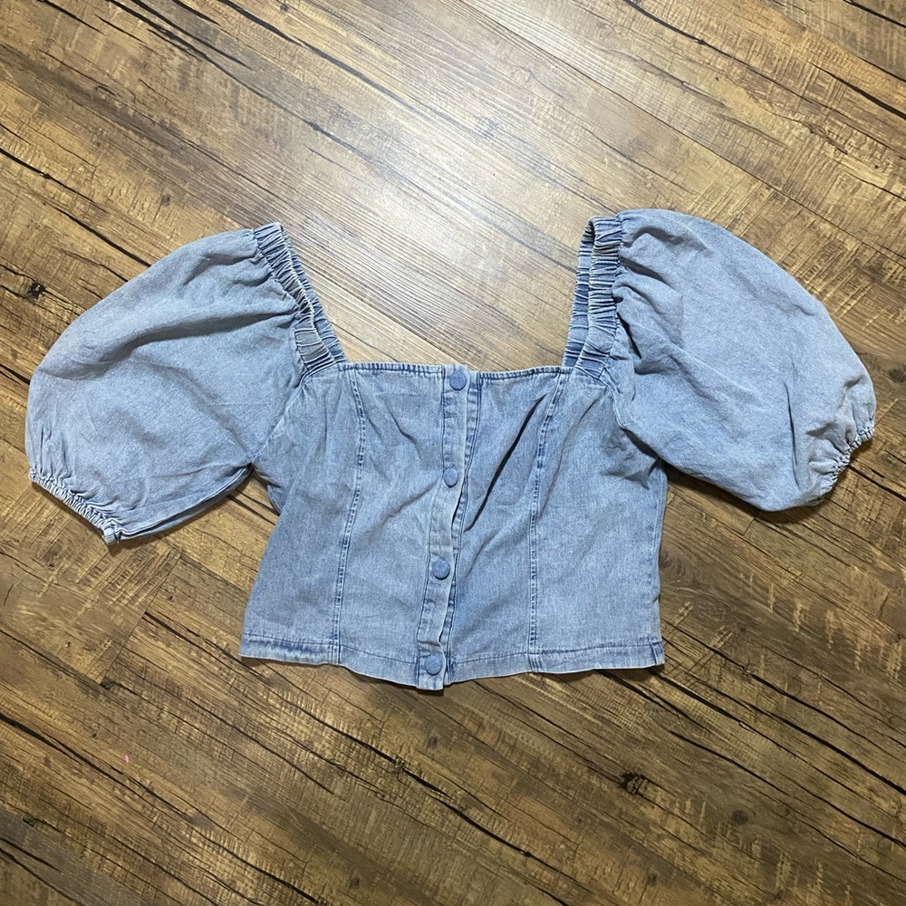 Vici Light Blue Denim top size medium